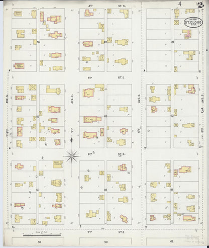 Sanborn Fire Insurance Map from Saint Cloud, Stearns, Benton, and Sherburne Counties, Minnesota (1898), Sheet #0002 - Complete Map Set gallery image, historic Sanborn map, vintage wall art, Minnesota Minnesota