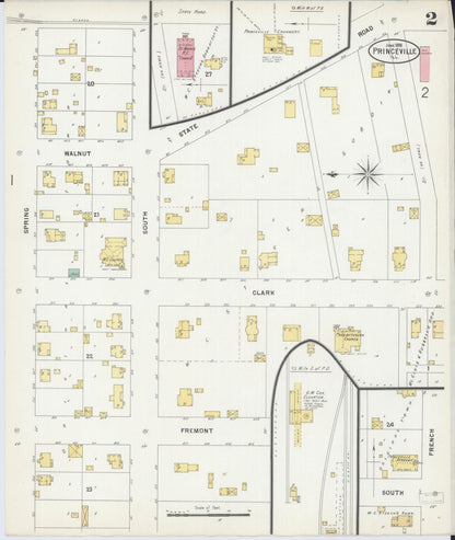 Sanborn Fire Insurance Map from Princeville, Peoria County, Illinois (1898), Sheet #0002 - Complete Map Set gallery image, historic Sanborn map, vintage wall art, Illinois Illinois