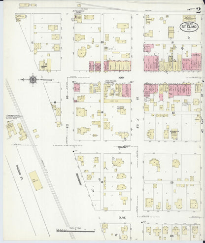 Sanborn Fire Insurance Map from Saint Elmo, Fayette County, Illinois (1912), Sheet #0002 - Historic Sanborn Fire Insurance Map Print, vintage old map wall art, antique decor, genealogy gift, Illinois Illinois map