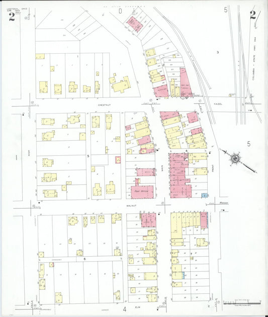 Sanborn Fire Insurance Map from Leetonia, Columbiana County, Ohio (1950), Sheet #0002 - Historic Sanborn Fire Insurance Map Print, vintage old map wall art, antique decor, genealogy gift, Ohio Ohio map