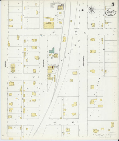 Sanborn Fire Insurance Map from Orion, Henry County, Illinois (1906), Sheet #0003 - Complete Map Set gallery image, historic Sanborn map, vintage wall art, Illinois Illinois