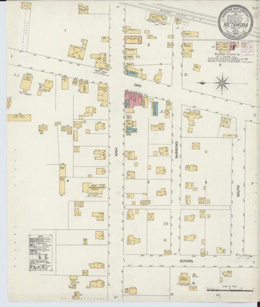 Sanborn Fire Insurance Map from Metamora, Lapeer County, Michigan (1902), Sheet #0001 - Historic Sanborn Fire Insurance Map Print, vintage old map wall art, antique decor, genealogy gift, Michigan Michigan map