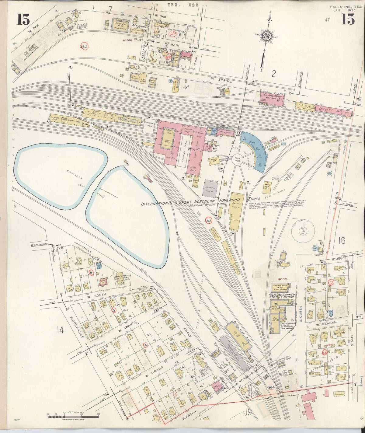 Sanborn Fire Insurance Map from Palestine, Anderson County, Texas (1949), Sheet #0015 - Complete Map Set gallery image, historic Sanborn map, vintage wall art, Texas Texas