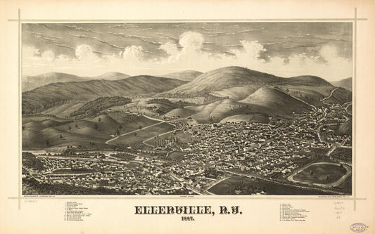 Ellenville, N.Y. 1887. (1887) – Historic Bird’s-Eye View Panorama Print