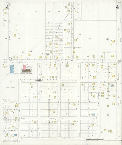 Sanborn Fire Insurance Map from Junction, Kimble County, Texas (1933), Sheet #0004 - Historic Sanborn Fire Insurance Map Print, vintage old map wall art, antique decor, genealogy gift, Texas Texas map
