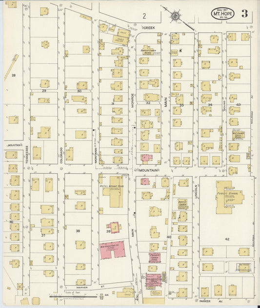 Sanborn Fire Insurance Map from Mount Hope, Fayette County, West Virginia (1917), Sheet #0003 - Historic Sanborn Fire Insurance Map Print, vintage old map wall art, antique decor, genealogy gift, West Virginia West Virginia map