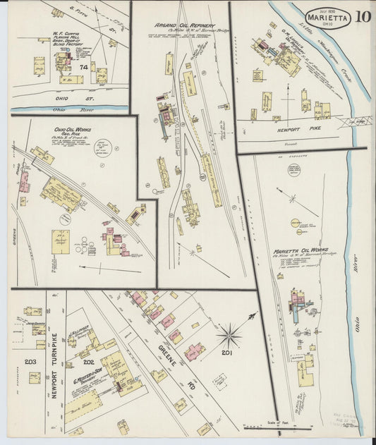 Sanborn Fire Insurance Map from Marietta, Washington County, Ohio (1890), Sheet #0010 - Historic Sanborn Fire Insurance Map Print, vintage old map wall art, antique decor, genealogy gift, Ohio Ohio map