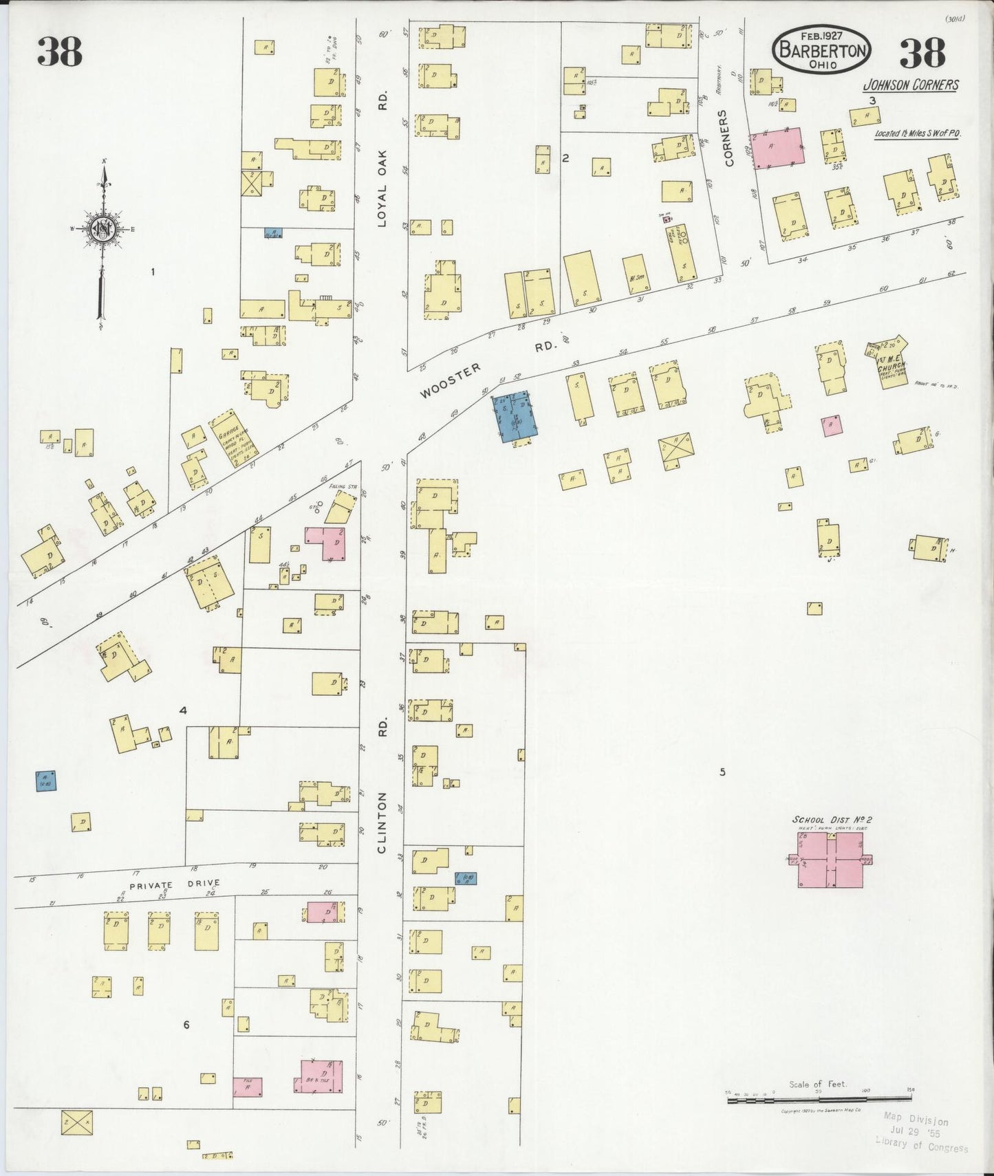Sanborn Fire Insurance Map from Barberton, Summit County, Ohio (1927), Sheet #0038 - Historic Sanborn Fire Insurance Map Print, vintage old map wall art, antique decor, genealogy gift, Ohio Ohio map