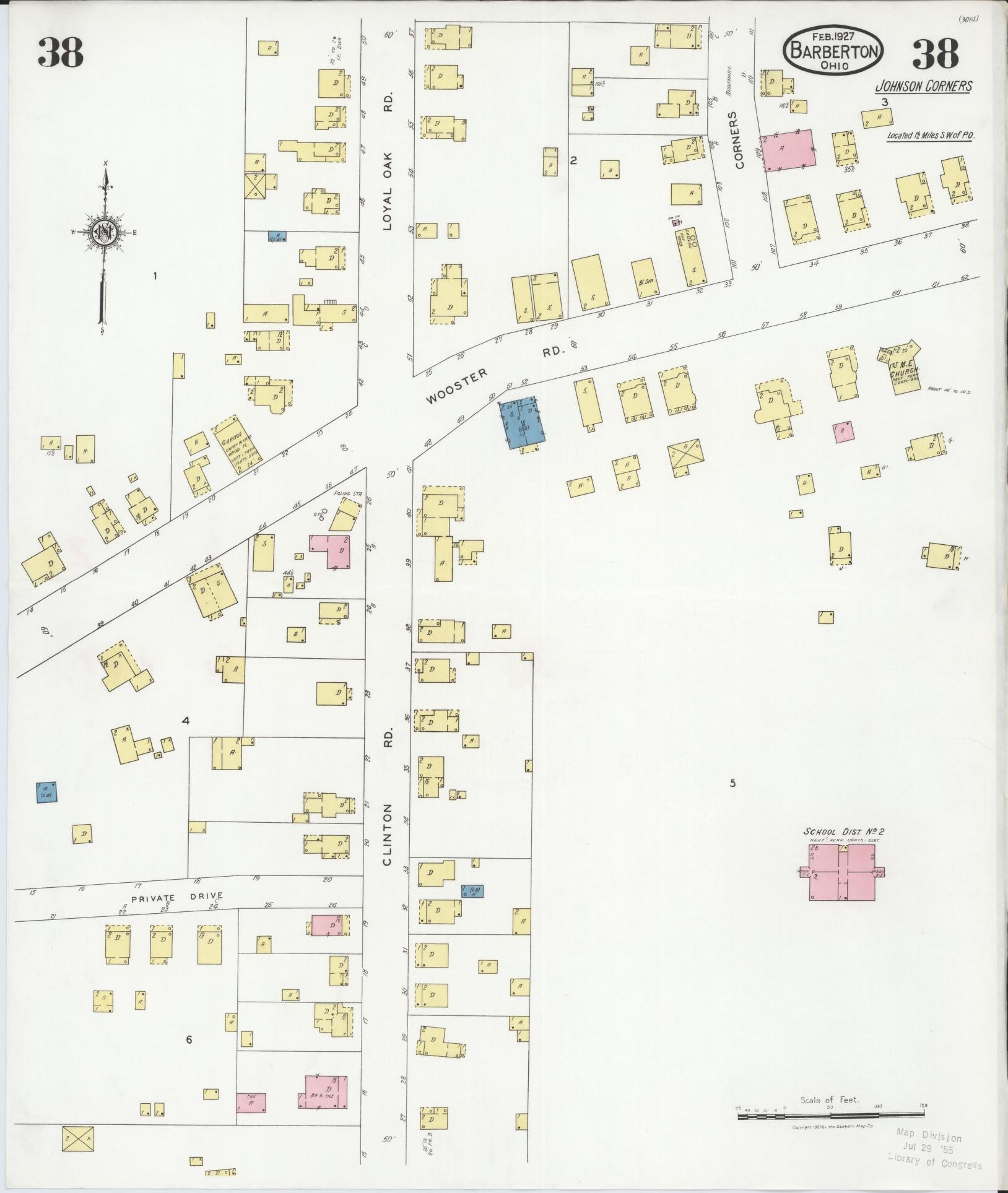 Sanborn Fire Insurance Map from Barberton, Summit County, Ohio (1927), Sheet #0038 - Historic Sanborn Fire Insurance Map Print, vintage old map wall art, antique decor, genealogy gift, Ohio Ohio map