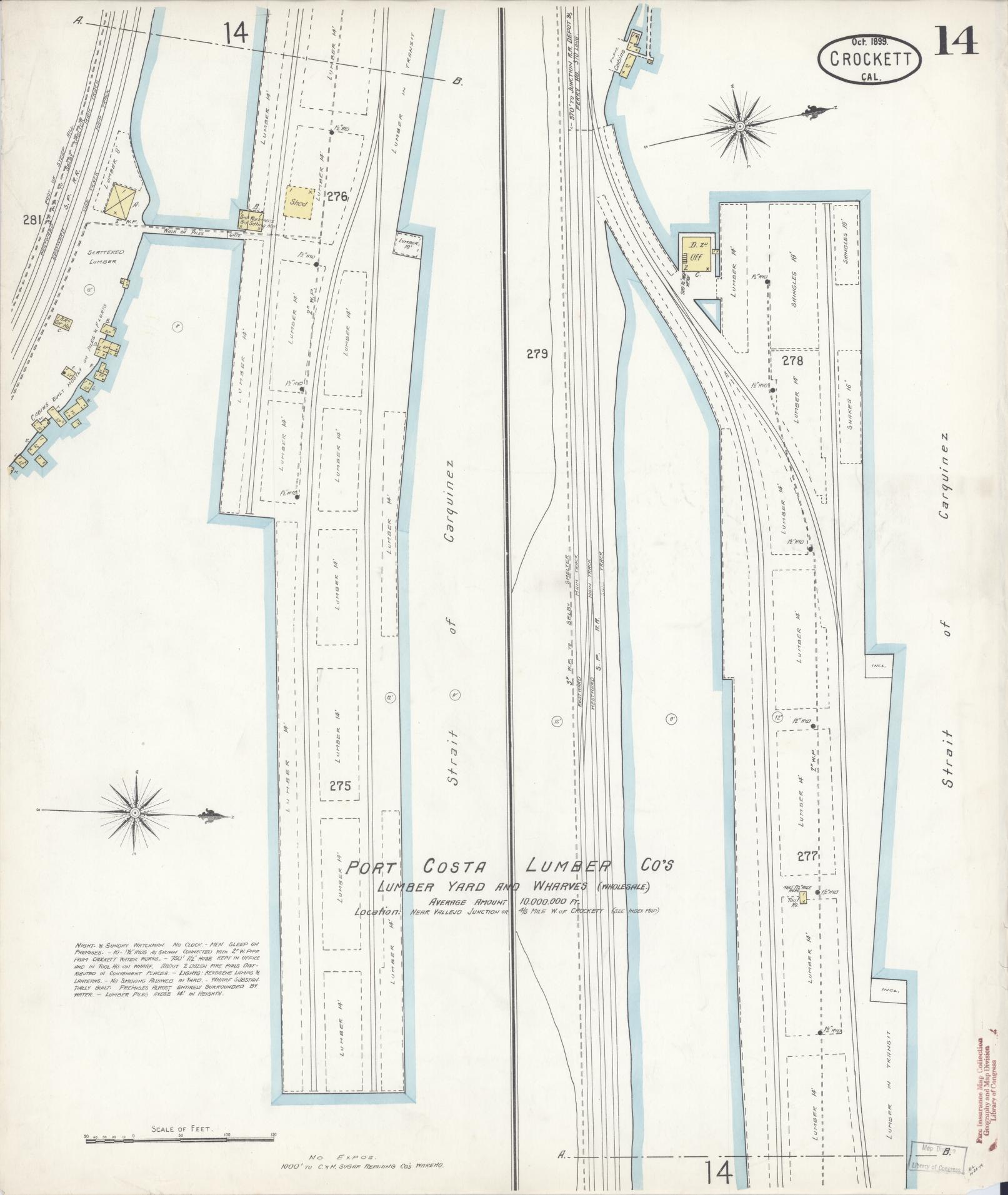 Sanborn Fire Insurance Map from Crockett, Contra Costa County, California (1899), Sheet #0014 - Complete Map Set gallery image, historic Sanborn map, vintage wall art, California California