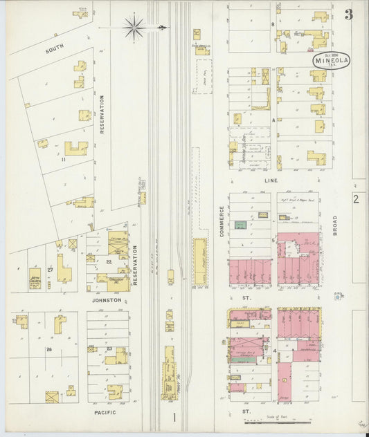 Sanborn Fire Insurance Map from Mineola, Wood County, Texas (1896), Sheet #0003 - Historic Sanborn Fire Insurance Map Print, vintage old map wall art, antique decor, genealogy gift, Texas Texas map