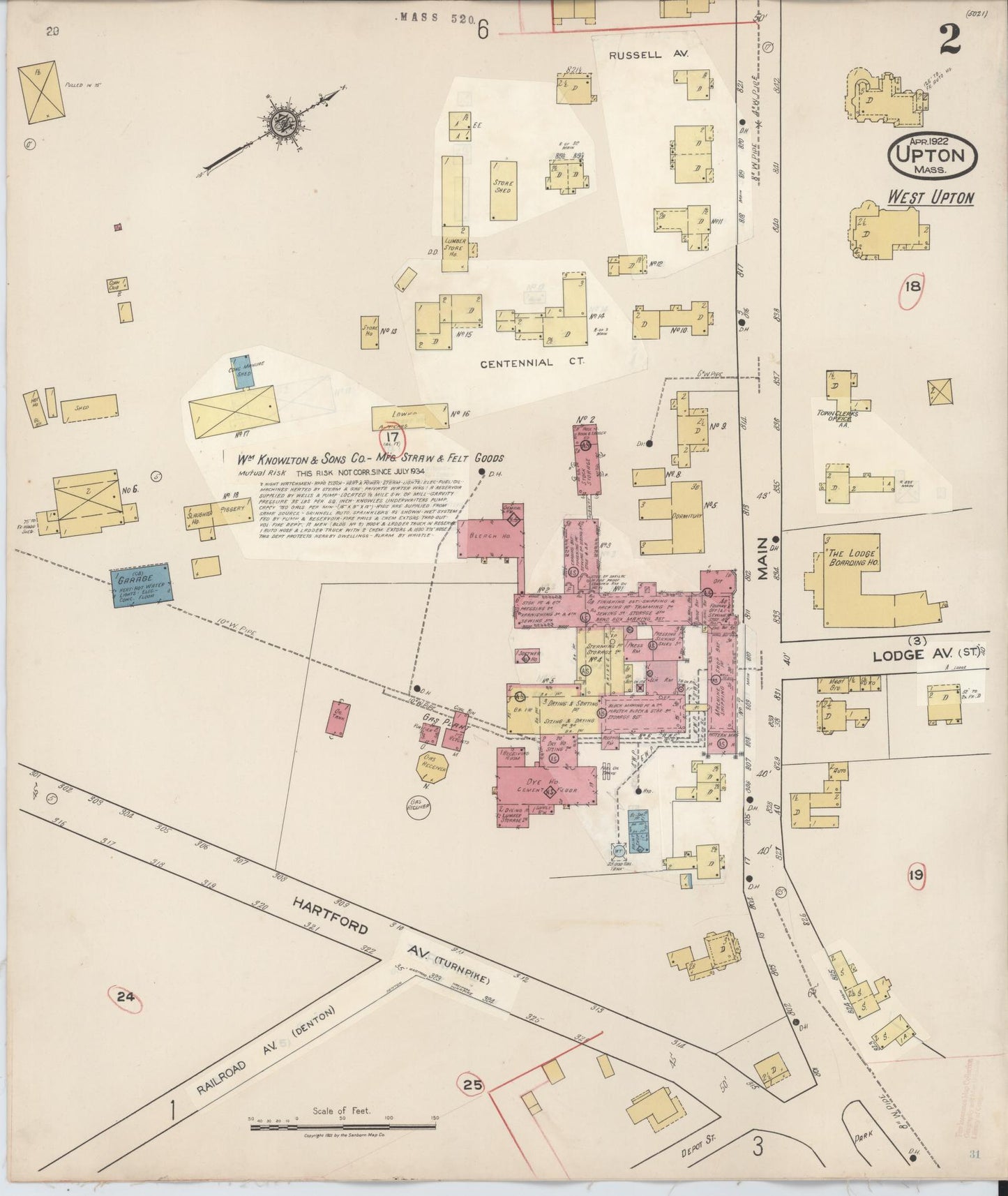 Sanborn Fire Insurance Map from Upton, Worcester County, Massachusetts (1945), Sheet #0002 - Complete Map Set gallery image, historic Sanborn map, vintage wall art, Massachusetts Massachusetts