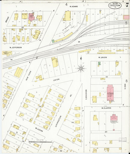 Sanborn Fire Insurance Map from Creston, Union County, Iowa (1899), Sheet #0007 - Historic Sanborn Fire Insurance Map Print
