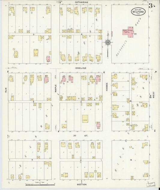 Sanborn Fire Insurance Map from Milford, Kosciusko County, Indiana (1910), Sheet #0003 - Historic Sanborn Fire Insurance Map Print, vintage old map wall art, antique decor, genealogy gift, Indiana Indiana map