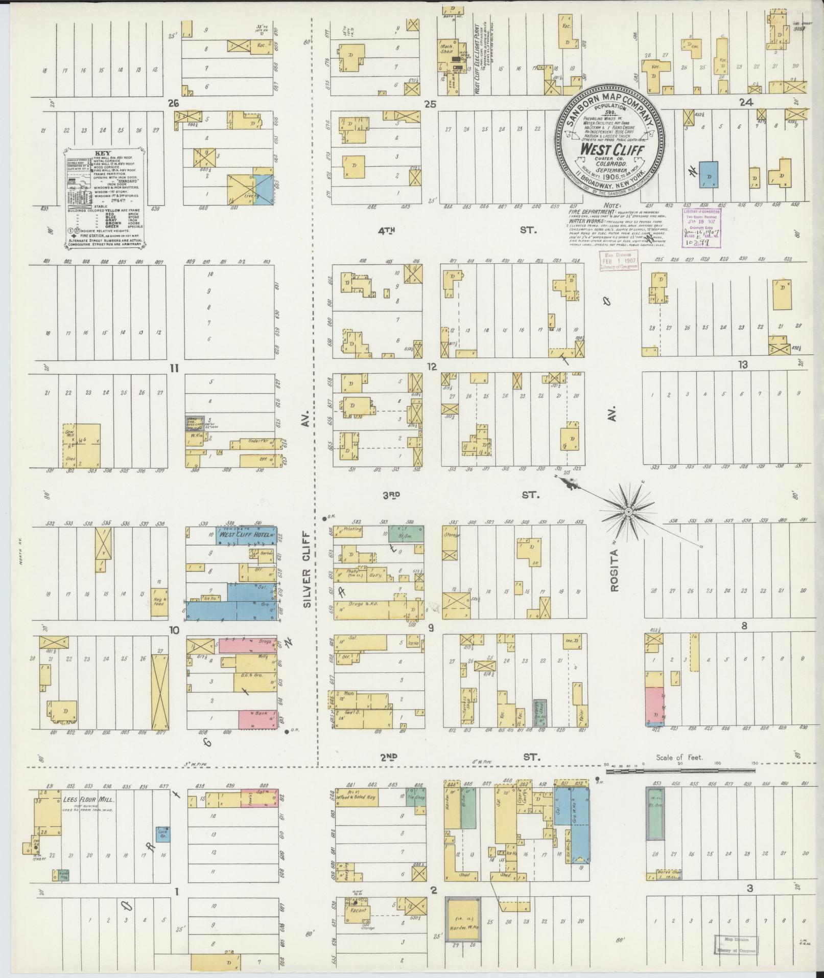 Sanborn Fire Insurance Map from West Cliff, Custer County, Colorado. (1906) – Historic Sanborn Fire Insurance Map Print