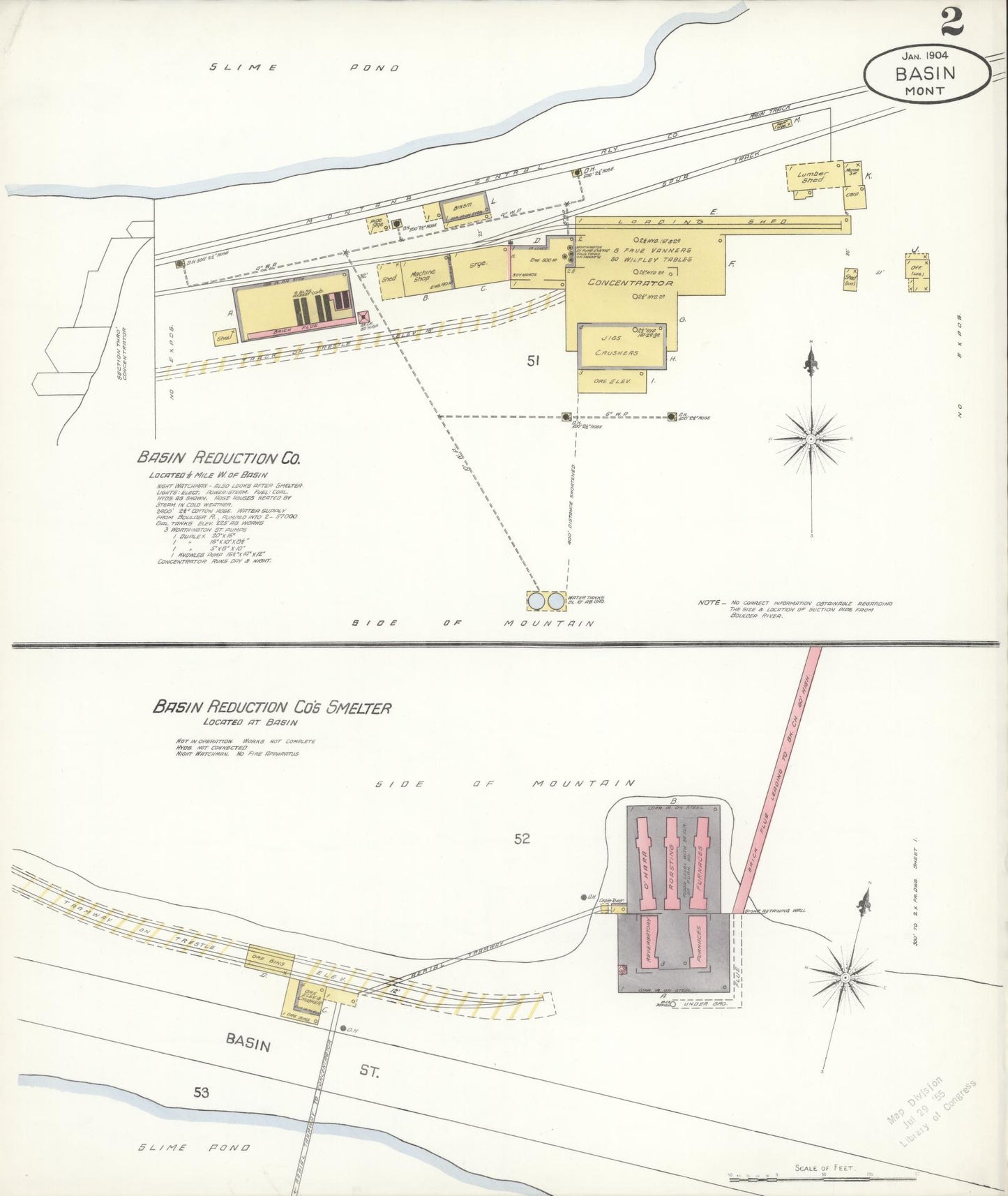 Sanborn Fire Insurance Map from Basin, Jefferson County, Montana (1904), Sheet #0002 - Complete Map Set gallery image, historic Sanborn map, vintage wall art, Montana Montana