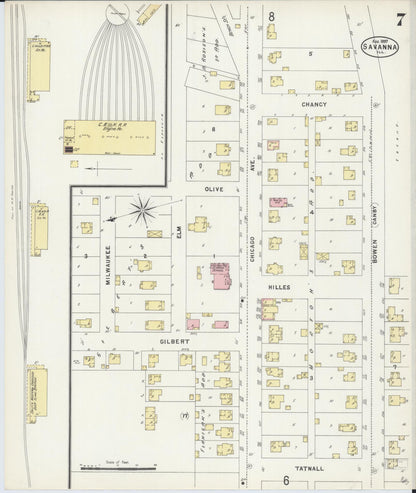 Sanborn Fire Insurance Map from Savanna, Carroll County, Illinois (1897), Sheet #0007 - Complete Map Set gallery image, historic Sanborn map, vintage wall art, Illinois Illinois