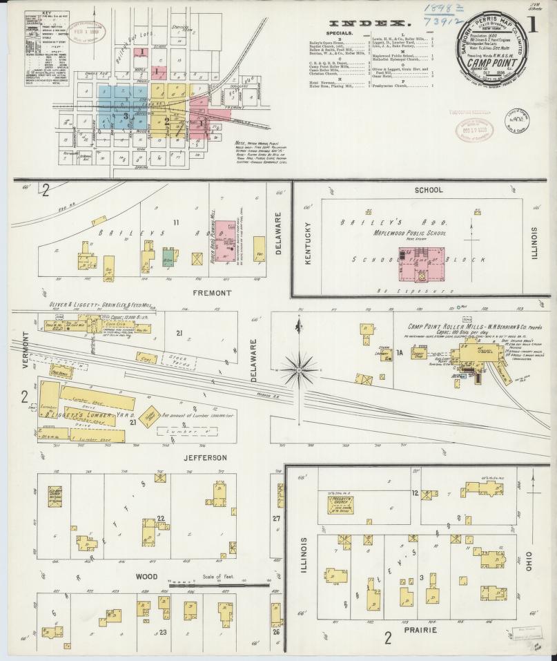 Sanborn Fire Insurance Map from Camp Point, Adams County, Illinois. (1898) – Map View