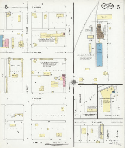 Sanborn Fire Insurance Map from Seymour, Baylor County, Texas (1925), Sheet #0005 - Complete Map Set gallery image, historic Sanborn map, vintage wall art, Texas Texas