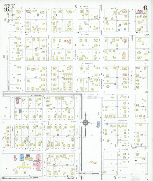 Sanborn Fire Insurance Map from Lindsay, Garvin County, Oklahoma (1951), Sheet #0006 - Historic Sanborn Fire Insurance Map Print, vintage old map wall art, antique decor, genealogy gift, Oklahoma Oklahoma map