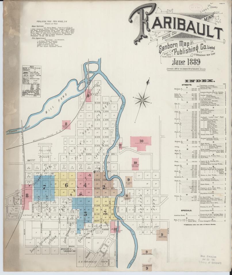 Sanborn Fire Insurance Map from Faribault, Rice County, Minnesota. (1889) – Map View