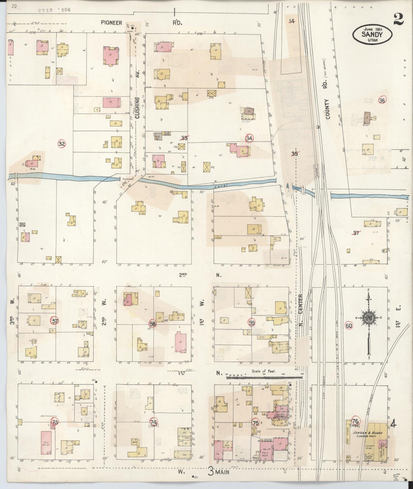 Sanborn Fire Insurance Map from Sandy, Salt Lake County, Utah (1930), Sheet #0002 - Complete Map Set gallery image, historic Sanborn map, vintage wall art, Utah Utah