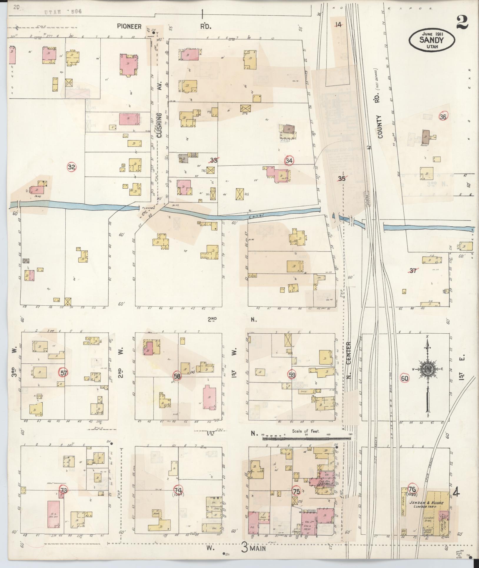 Sanborn Fire Insurance Map from Sandy, Salt Lake County, Utah (1930), Sheet #0002 - Complete Map Set gallery image, historic Sanborn map, vintage wall art, Utah Utah