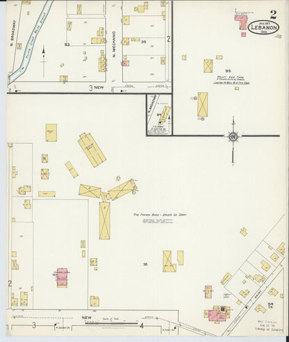 Sanborn Fire Insurance Map from Lebanon, Warren County, Ohio (1917), Sheet #0002 - Historic Sanborn Fire Insurance Map Print, vintage old map wall art, antique decor, genealogy gift, Ohio Ohio map