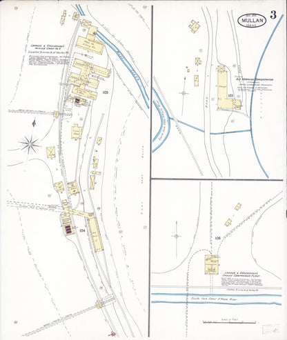 Sanborn Fire Insurance Map from Mullan, Shoshone County, Idaho (1901), Sheet #0003 - Complete Map Set gallery image, historic Sanborn map, vintage wall art, Idaho Idaho