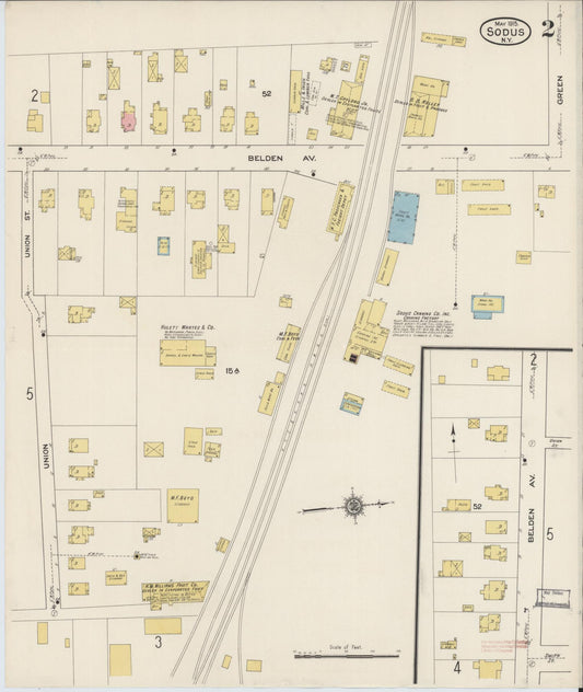 Sanborn Fire Insurance Map from Sodus, Wayne County, New York (1915), Sheet #0002 - Historic Sanborn Fire Insurance Map Print, vintage old map wall art, antique decor, genealogy gift, New York New York map