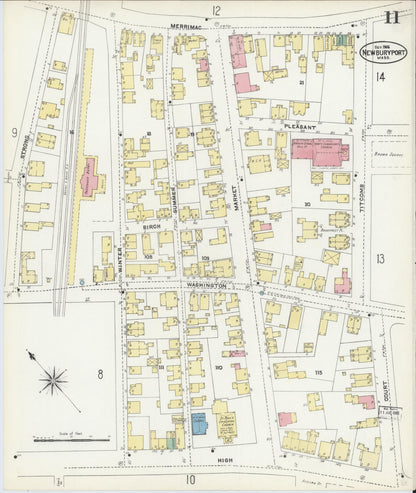 Sanborn Fire Insurance Map from Newburyport, Essex County, Massachusetts (1906), Sheet #0011 - Complete Map Set gallery image, historic Sanborn map, vintage wall art, Massachusetts Massachusetts