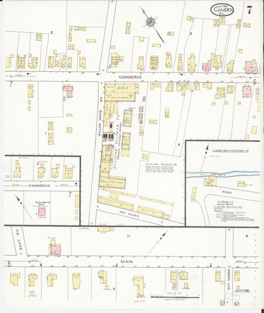 Sanborn Fire Insurance Map from Camden, Kent County, Delaware (1919), Sheet #0007 - Historic Sanborn Fire Insurance Map Print, vintage old map wall art, antique decor, genealogy gift, Delaware Delaware map