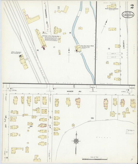 Sanborn Fire Insurance Map from Camden, Oneida County, New York (1912), Sheet #0002 - Historic Sanborn Fire Insurance Map Print, vintage old map wall art, antique decor, genealogy gift, New York New York map