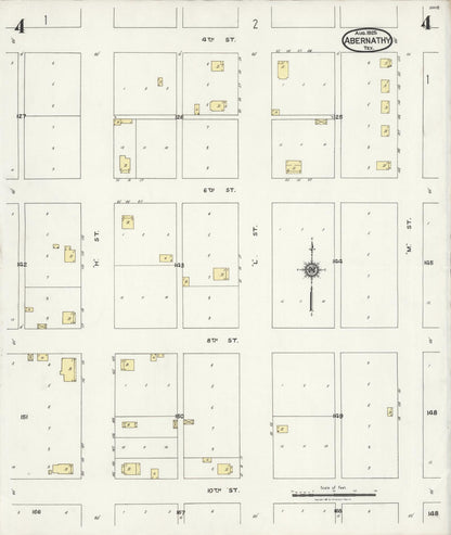 Sanborn Fire Insurance Map from Abernathy, Hale County, Texas (1925), Sheet #0004 - Historic Sanborn Fire Insurance Map Print, vintage old map wall art, antique decor, genealogy gift, Texas Texas map