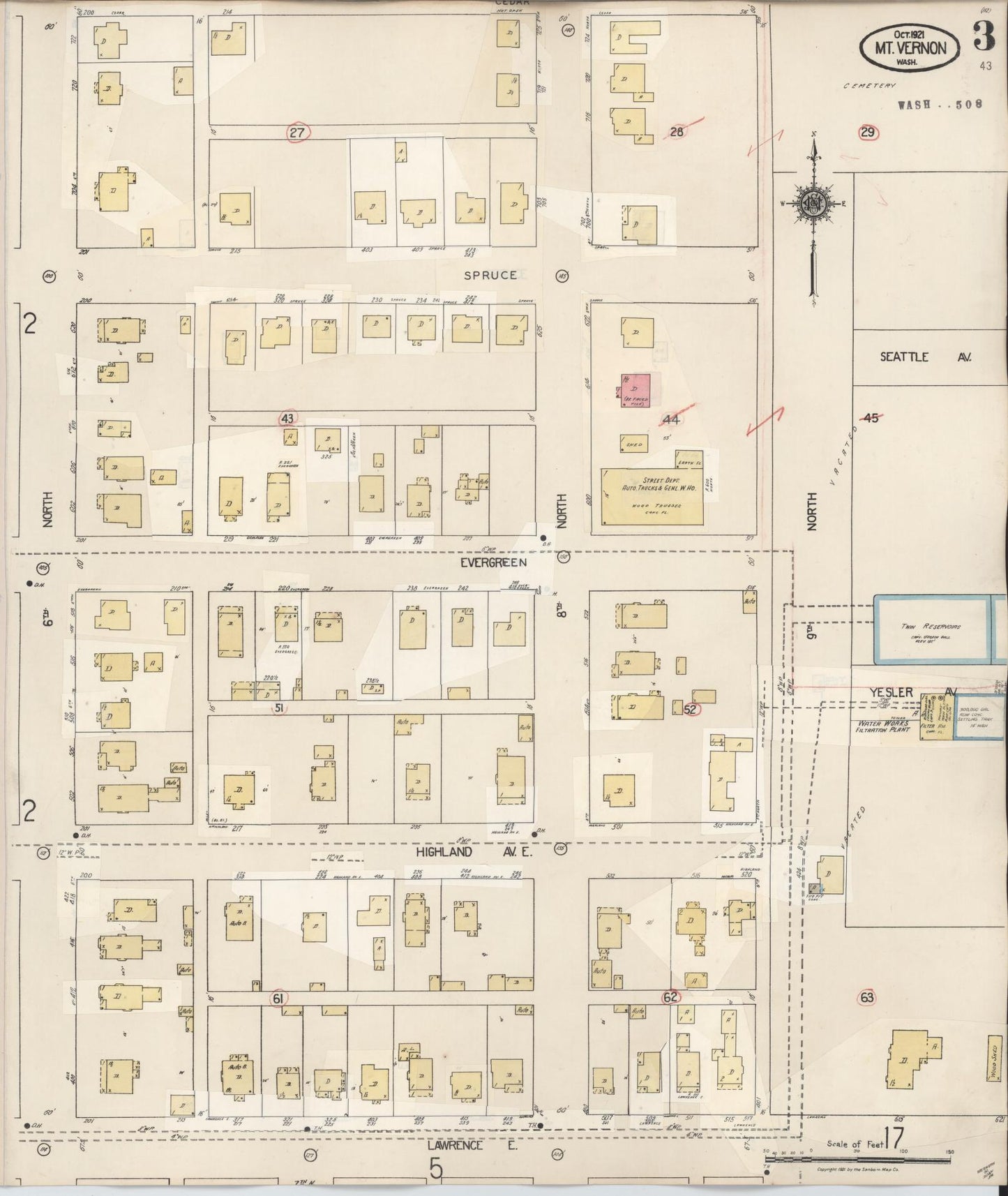 Sanborn Fire Insurance Map from Mount Vernon, Skagit County, Washington (1948), Sheet #0003 - Complete Map Set gallery image, historic Sanborn map, vintage wall art, Washington Washington