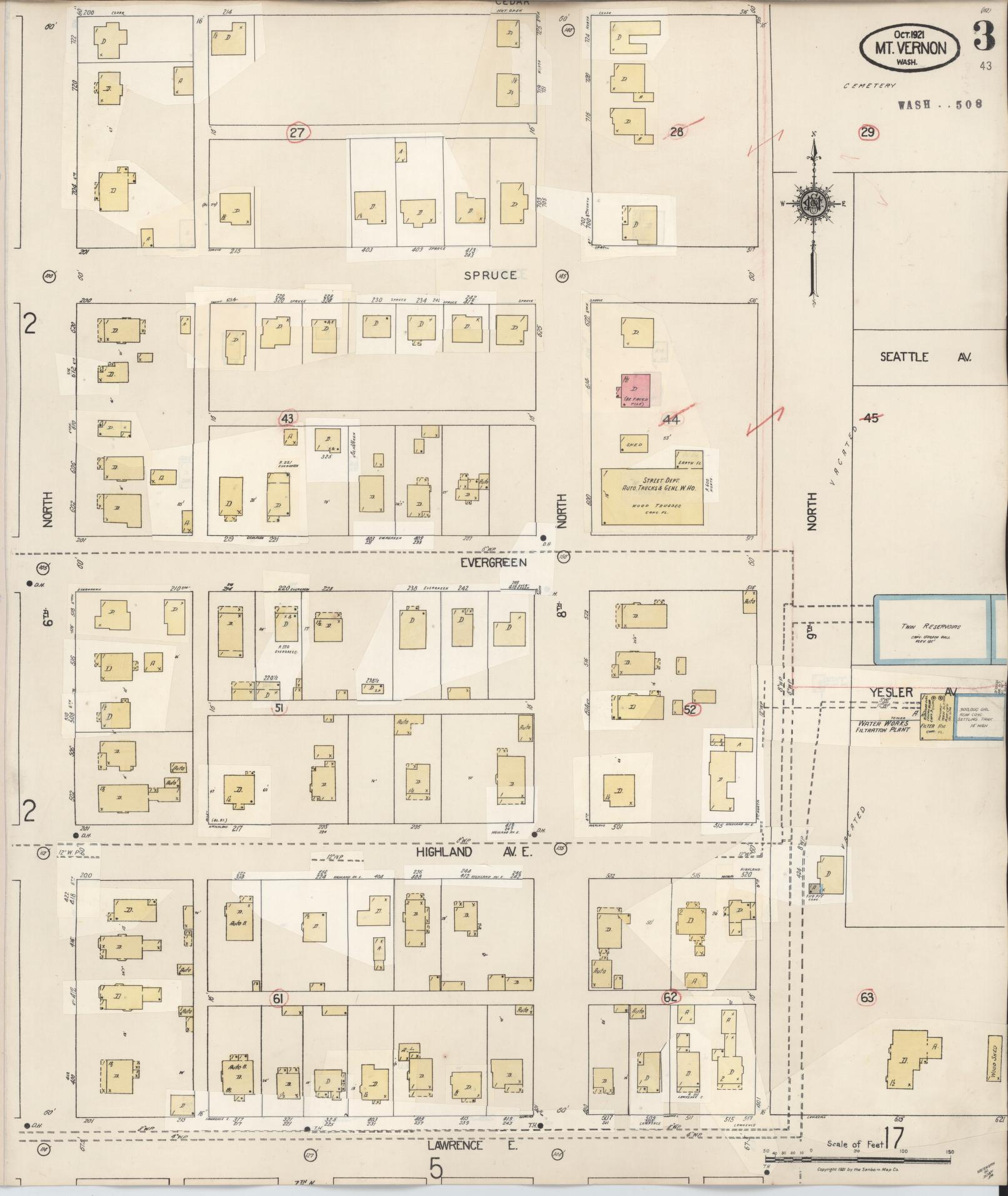 Sanborn Fire Insurance Map from Mount Vernon, Skagit County, Washington (1948), Sheet #0003 - Complete Map Set gallery image, historic Sanborn map, vintage wall art, Washington Washington