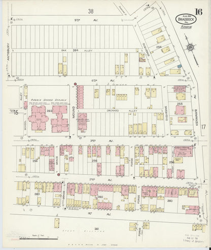 Sanborn Fire Insurance Map from Braddock, Allegheny County, Pennsylvania (1914), Sheet #0016 - Complete Map Set gallery image, historic Sanborn map, vintage wall art, Pennsylvania Pennsylvania