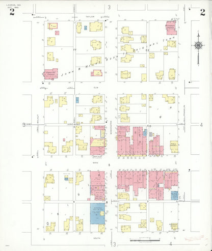 Sanborn Fire Insurance Map from Ladoga, Montgomery County, Indiana (1942), Sheet #0002 - Historic Sanborn Fire Insurance Map Print, vintage old map wall art, antique decor, genealogy gift, Indiana Indiana map