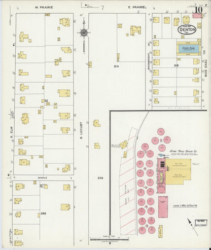 Sanborn Fire Insurance Map from Denton, Denton County, Texas (1921), Sheet #0010 - Complete Map Set gallery image, historic Sanborn map, vintage wall art, Texas Texas