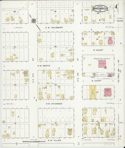 Sanborn Fire Insurance Map from Montgomery City, Montgomery County, Missouri (1917), Sheet #0004 - Complete Map Set gallery image, historic Sanborn map, vintage wall art, Missouri Missouri