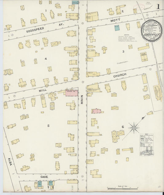 Sanborn Fire Insurance Map from Knoxville, Tioga County, Pennsylvania (1891), Sheet #0001 - Complete Map Set gallery image, historic Sanborn map, vintage wall art, Pennsylvania Pennsylvania