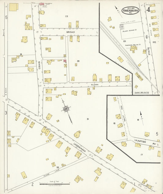 Sanborn Fire Insurance Map from Rimersburg, Clarion County, Pennsylvania (1921), Sheet #0004 - Historic Sanborn Fire Insurance Map Print, vintage old map wall art, antique decor, genealogy gift, Pennsylvania Pennsylvania map