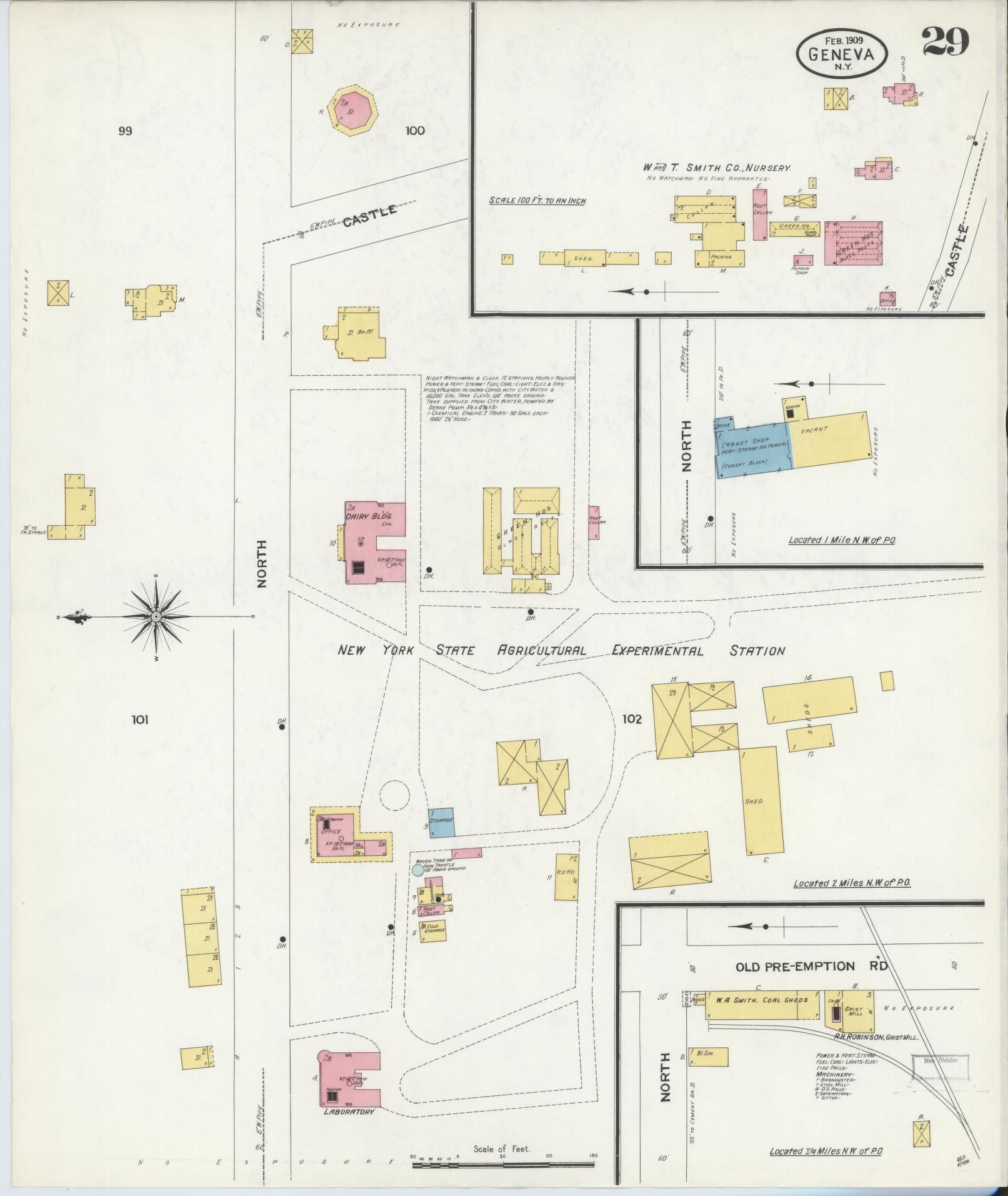Sanborn Fire Insurance Map from Geneva, Ontario County, New York (1909), Sheet #0029 - Historic Sanborn Fire Insurance Map Print, vintage old map wall art, antique decor, genealogy gift, New York New York map