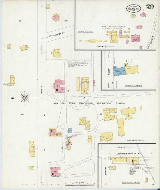 Sanborn Fire Insurance Map from Geneva, Ontario County, New York (1909), Sheet #0029 - Historic Sanborn Fire Insurance Map Print, vintage old map wall art, antique decor, genealogy gift, New York New York map