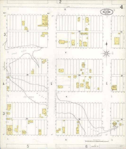 Sanborn Fire Insurance Map from Blaine, Whatcom County, Washington (1902), Sheet #0004 - Historic Sanborn Fire Insurance Map Print, vintage old map wall art, antique decor, genealogy gift, Washington Washington map
