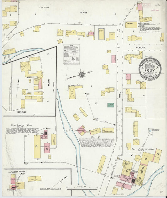 Sanborn Fire Insurance Map from Troy, Cheshire County, New Hampshire. (1909) – Historic Sanborn Fire Insurance Map Print