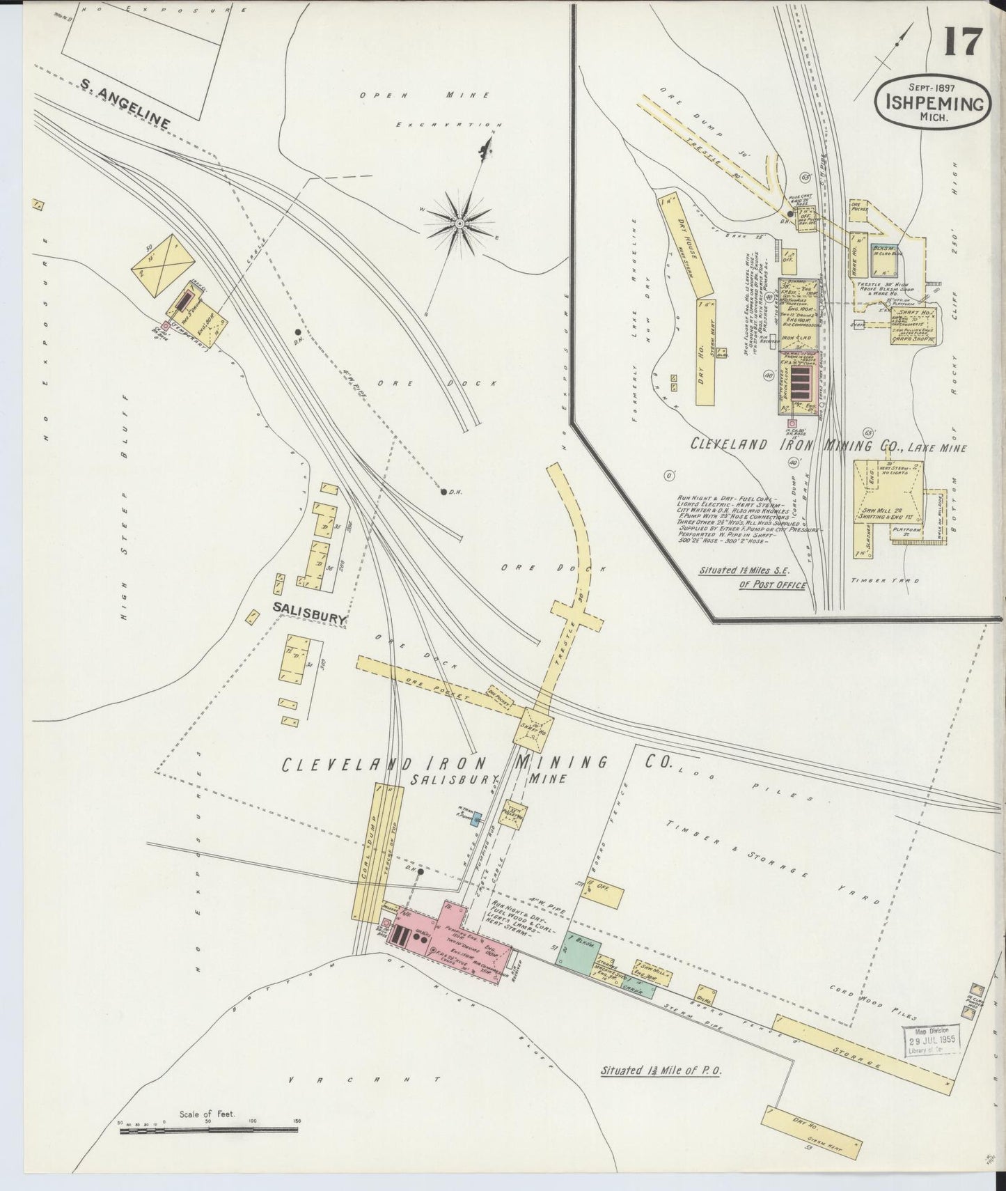 Sanborn Fire Insurance Map from Ishpeming, Marquette County, Michigan (1897), Sheet #0017 - Complete Map Set gallery image, historic Sanborn map, vintage wall art, Michigan Michigan
