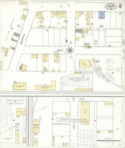 Sanborn Fire Insurance Map from Mabton, Yakima County, Washington (1909), Sheet #0002 - Complete Map Set gallery image, historic Sanborn map, vintage wall art, Washington Washington