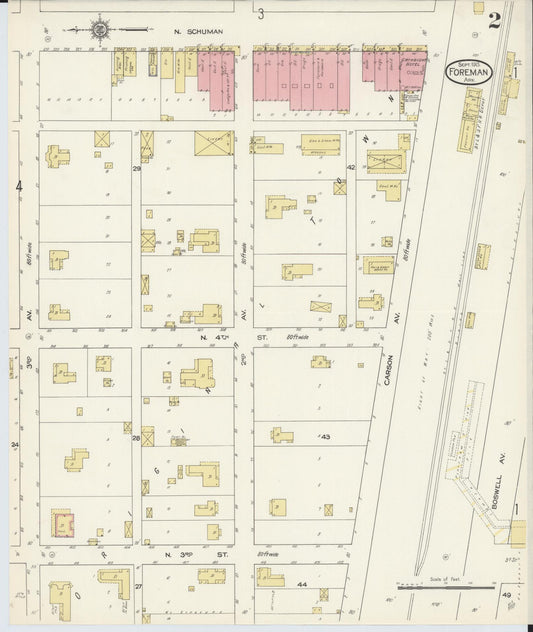 Sanborn Fire Insurance Map from Foreman, Little River County, Arkansas (1913), Sheet #0002 - Historic Sanborn Fire Insurance Map Print, vintage old map wall art, antique decor, genealogy gift, Arkansas Arkansas map