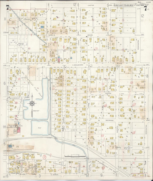 Sanborn Fire Insurance Map from Marion, Williamson County, Illinois (1946), Sheet #0007 - Historic Sanborn Fire Insurance Map Print, vintage old map wall art, antique decor, genealogy gift, Illinois Illinois map